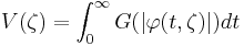 V(\zeta)=\int_0^\infty G(|\varphi(t,\zeta)|)dt