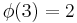 \phi(3)=2