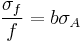 \frac{\sigma_f}{f} = b\sigma_A