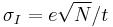 \sigma_I=e\sqrt{N}/t