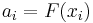 a_{i}=F(x_i)