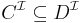 C^{\mathcal{I}} \subseteq D^{\mathcal{I}}