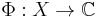 \Phi:X\rightarrow \mathbb{C}