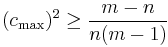 (c_\max)^2\geq \frac{m-n}{n(m-1)}