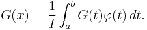 G(x) = \frac1I\int^b_aG(t)\varphi(t) \, dt.