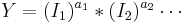  Y = (I_1)^{a_1} * (I_2)^{a_2} \cdots 