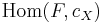  \mathrm{Hom}(F,c_X) 