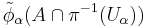 \tilde\phi_\alpha(A\cap \pi^{-1}(U_\alpha))