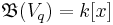 \mathfrak{B}(V_q)=k[x]