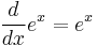 \frac{d}{dx} e^x = e^x \ 