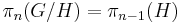 \pi_n(G/H)=\pi_{n-1}(H)