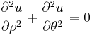  \frac{\partial^2 u}{\partial \rho^2} %2B \frac{\partial^2 u}{\partial \theta^2} = 0