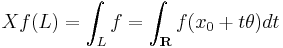 Xf(L) = \int_L f = \int_{\mathbf{R}} f(x_0%2Bt\theta)dt