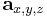 \mathbf{a}_{x,y,z}