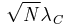  \sqrt{\mathit{N}} \lambda_\mathit{C} 