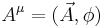 A^\mu = (\vec{A},\phi)