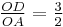 \tfrac{OD}{OA} = \tfrac{3}{2}