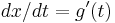 dx/dt = g'(t)