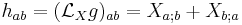 h_{ab}=(\mathcal{L}_X g)_{ab}=X_{a;b}%2BX_{b;a}