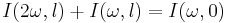 I(2\omega,l) %2B I(\omega,l) = I(\omega,0)