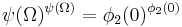 \psi(\Omega)^{\psi(\Omega)} = \phi_2(0)^{\phi_2(0)}