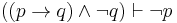 ((p \to q) \land \neg q) \vdash \neg p