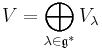 V=\bigoplus_{\lambda\in\mathfrak{g}^*} V_\lambda