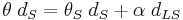 \theta \; d_S = \theta_S\; d_S %2B \alpha \; d_{LS}