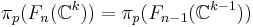 \pi_p(F_n(\mathbb{C}^k))=\pi_p(F_{n-1}(\mathbb{C}^{k-1}))