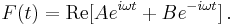 
   F(t) = \text{Re}[ A e^{i\omega t} %2B B e^{-i\omega t}] \,.
