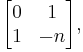 \begin{bmatrix}0 & 1 \\ 1 & -n \end{bmatrix} , 