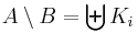  A\setminus B = \biguplus K_i