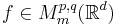  f\in M^{p,q}_m(\mathbb{R}^d) 