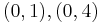 (0, 1), (0, 4)