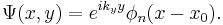 \Psi(x,y)=e^{ik_y y} \phi_n(x-x_0). \, 