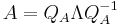 A = Q_A \Lambda Q_A^{-1} 