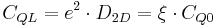 C_{QL} = e^2\cdot D_{2D} = \xi \cdot C_{Q0}