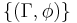 \{(\Gamma, \phi)\}\,