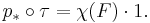 p_* \circ \tau = \chi(F) \cdot 1. 