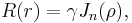  R(r) = \gamma J_n(\rho), \,