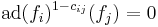 \textrm{ad}(f_i)^{1-c_{ij}}(f_j) = 0