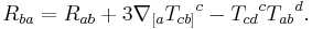 R_{ba}=R_{ab}%2B3 \nabla_{[a} {T_{cb]}}^c - {T_{cd}}^c{T_{ab}}^d .