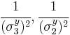 \cfrac{1}{(\sigma_3^y)^2}, \cfrac{1}{(\sigma_2^y)^2}