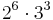  2^6 \cdot 3^3 