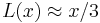 L(x) \approx x/3