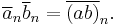 \overline{a}_n \overline{b}_n = \overline{(ab)}_n.