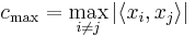 c_\max = \max_{i\neq j} |\langle x_i, x_j \rangle|