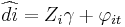 \widehat{di}=Z_{i}\gamma%2B\varphi_{it}