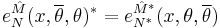e^{\hat{M}}_N (x,\overline{\theta},\theta)^* = e^{\hat{M}^*}_{N^*}(x,\theta,\overline{\theta})