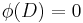  \phi(D)=0